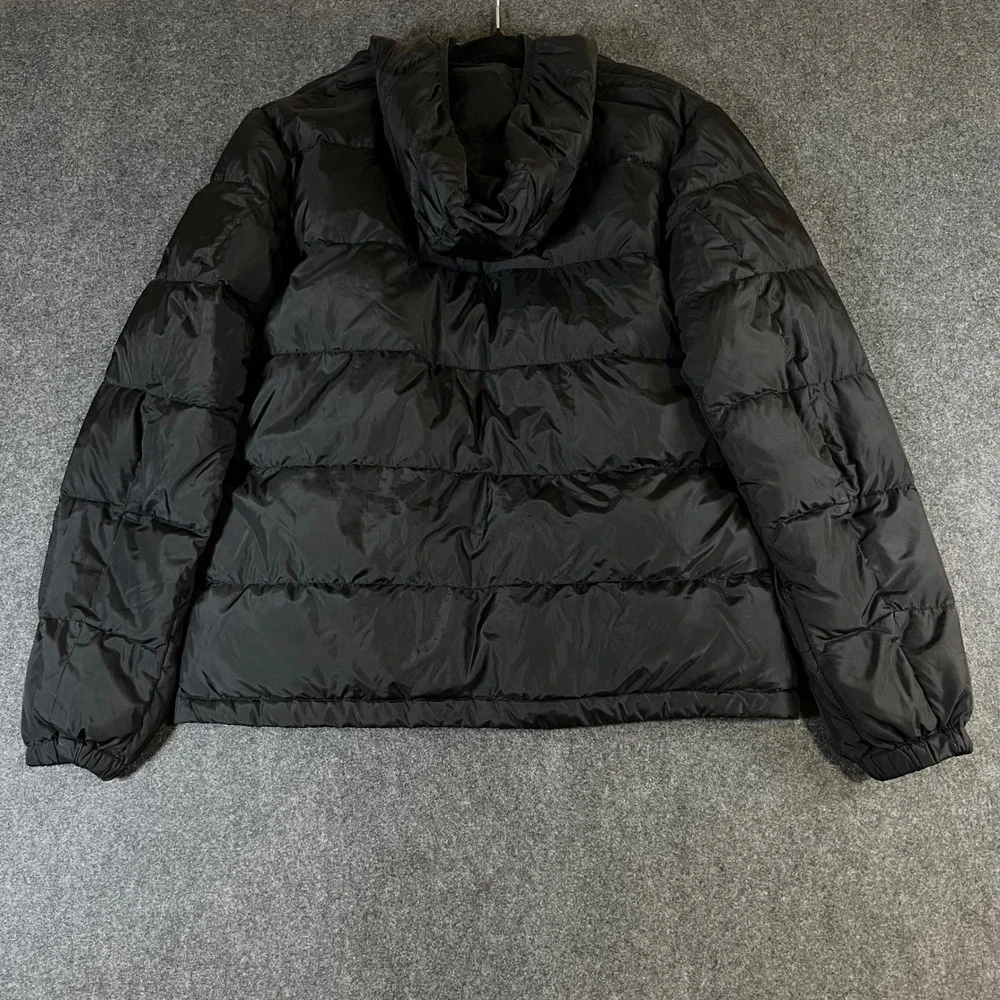 Eddie Bauer Mens Wide Channel Hooded Down Jacket EB650 Black Large Outdoor